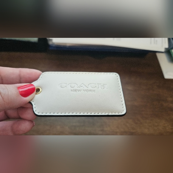 Coach puffy pillow nappa leather hang tag 4"  from pillow tabby - Picture 3 of 6